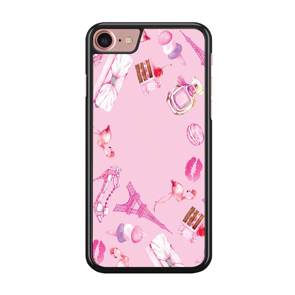 Cute Girly Pink Doodle iPhone 8 Case