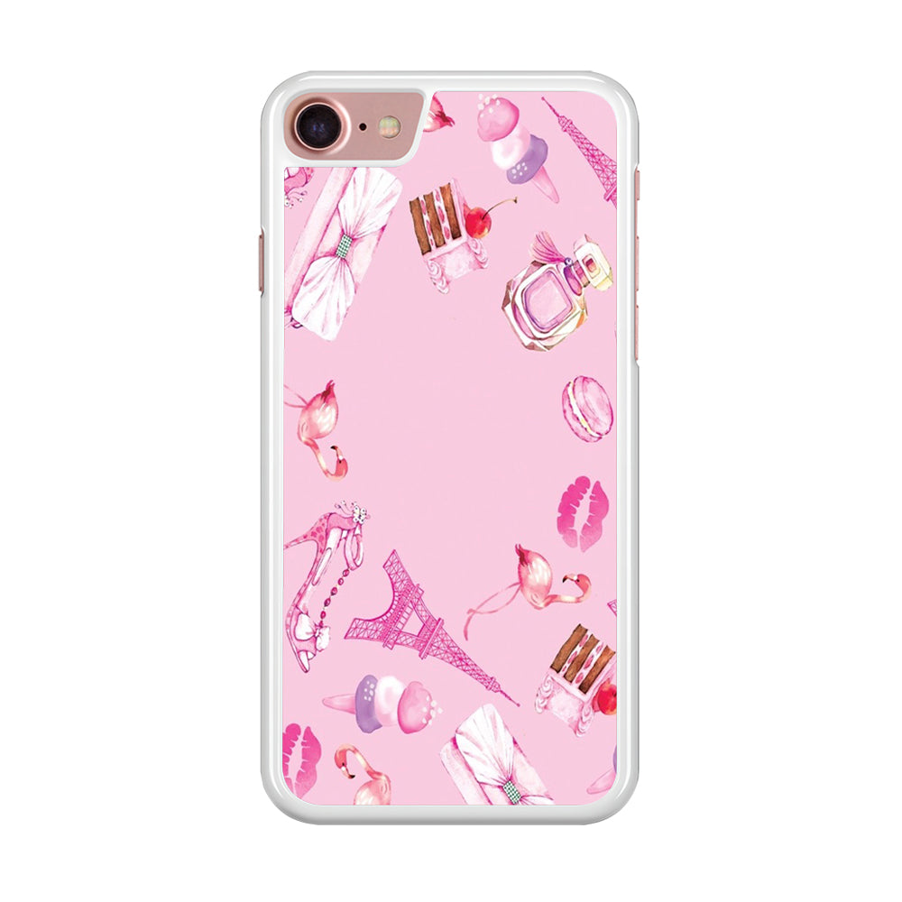 Cute Girly Pink Doodle iPhone 8 Case