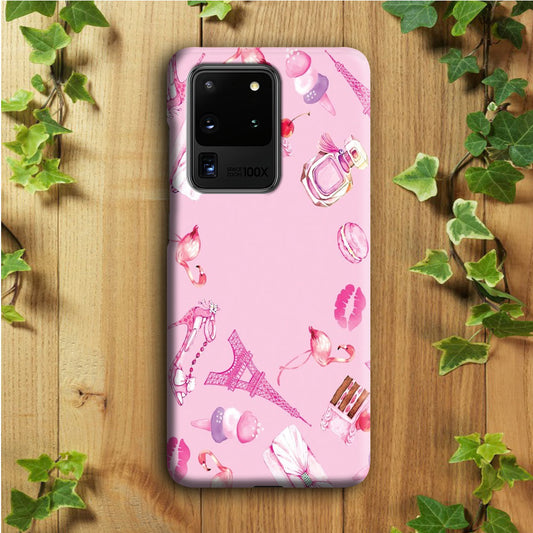 Cute Girly Pink Doodle Samsung Galaxy S20 Ultra Case