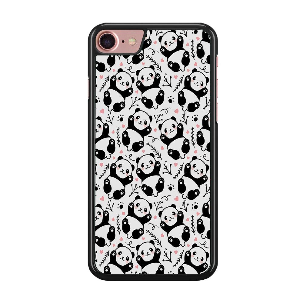 Cute Panda White Doodle iPhone 8 Case