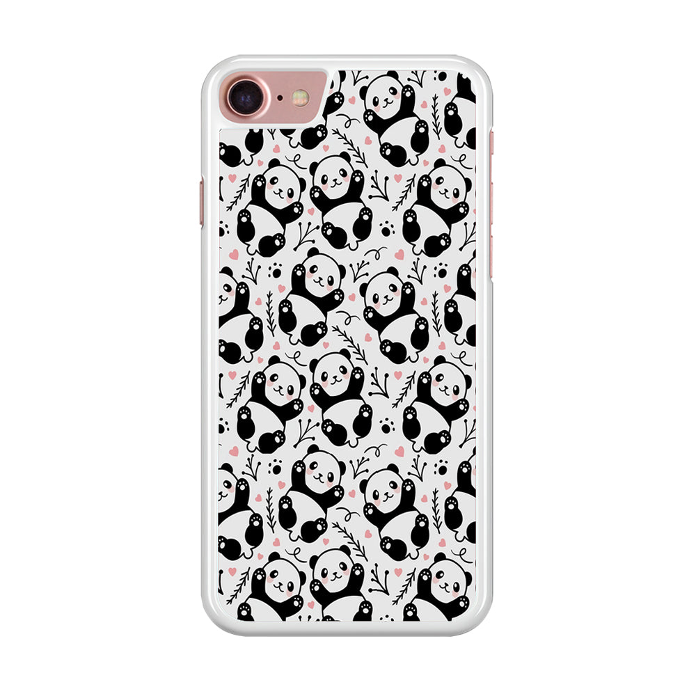 Cute Panda White Doodle iPhone 8 Case