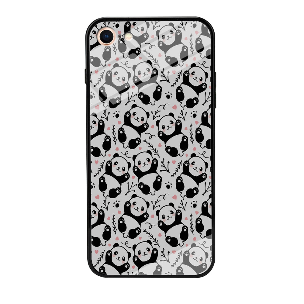 Cute Panda White Doodle iPhone 8 Case