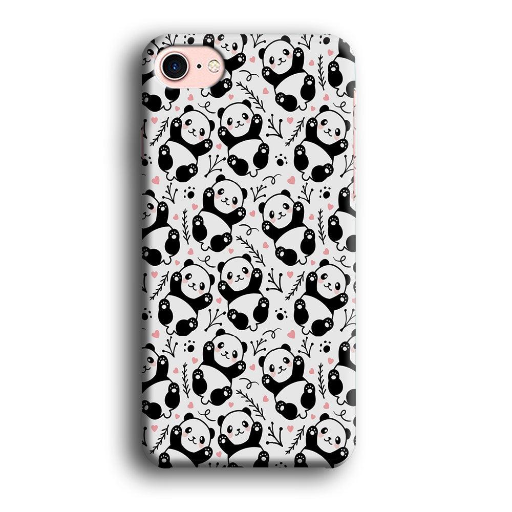 Cute Panda White Doodle iPhone 8 Case