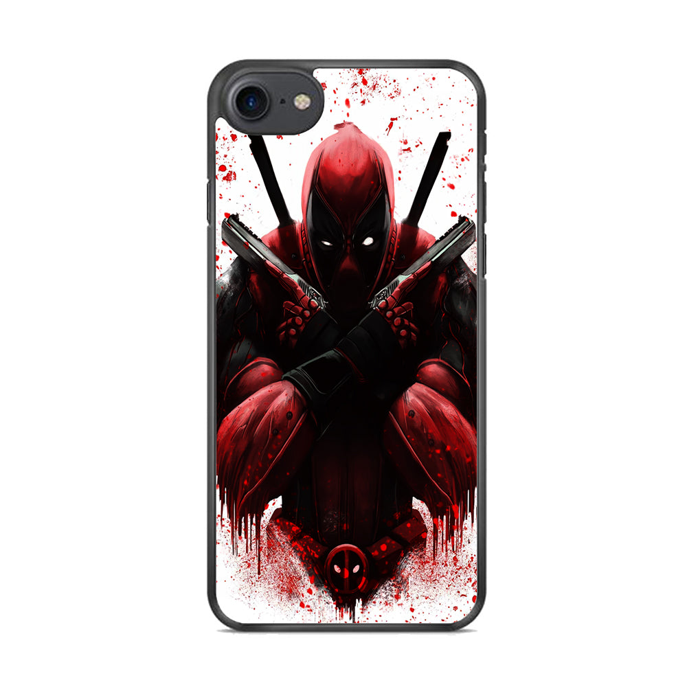 Deadpool Holds Two Guns iPhone 8 Case