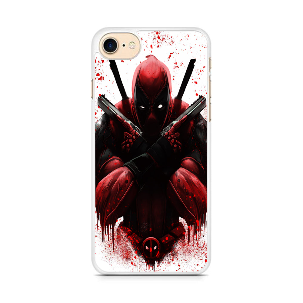 Deadpool Holds Two Guns iPhone 8 Case