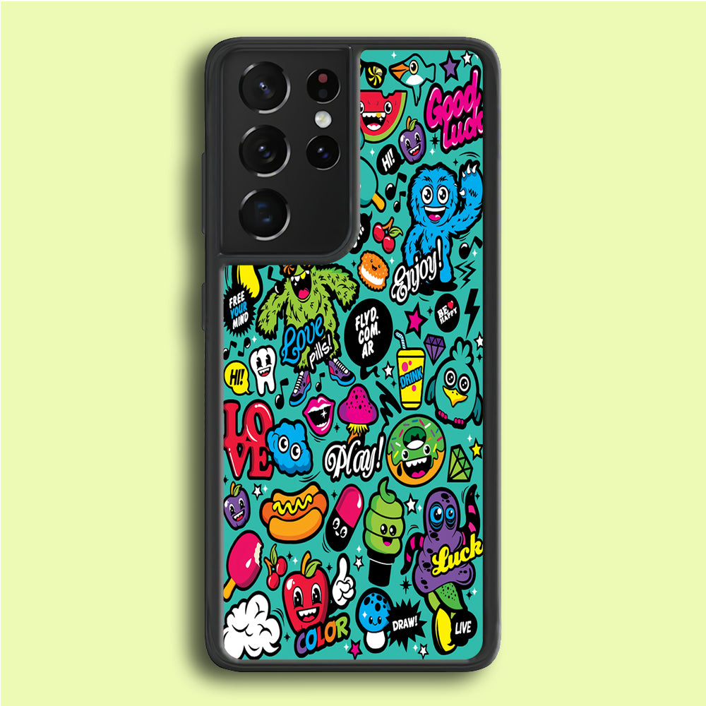 Doodle Art 007 Samsung Galaxy S21 Ultra Case