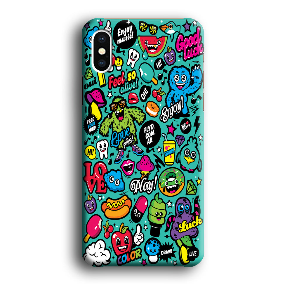 Doodle Art 007 iPhone X 3D Case