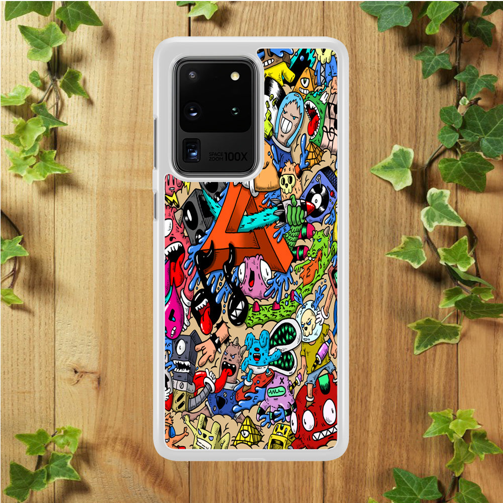 Doodle Art Unique Monsters Samsung Galaxy S20 Ultra Case