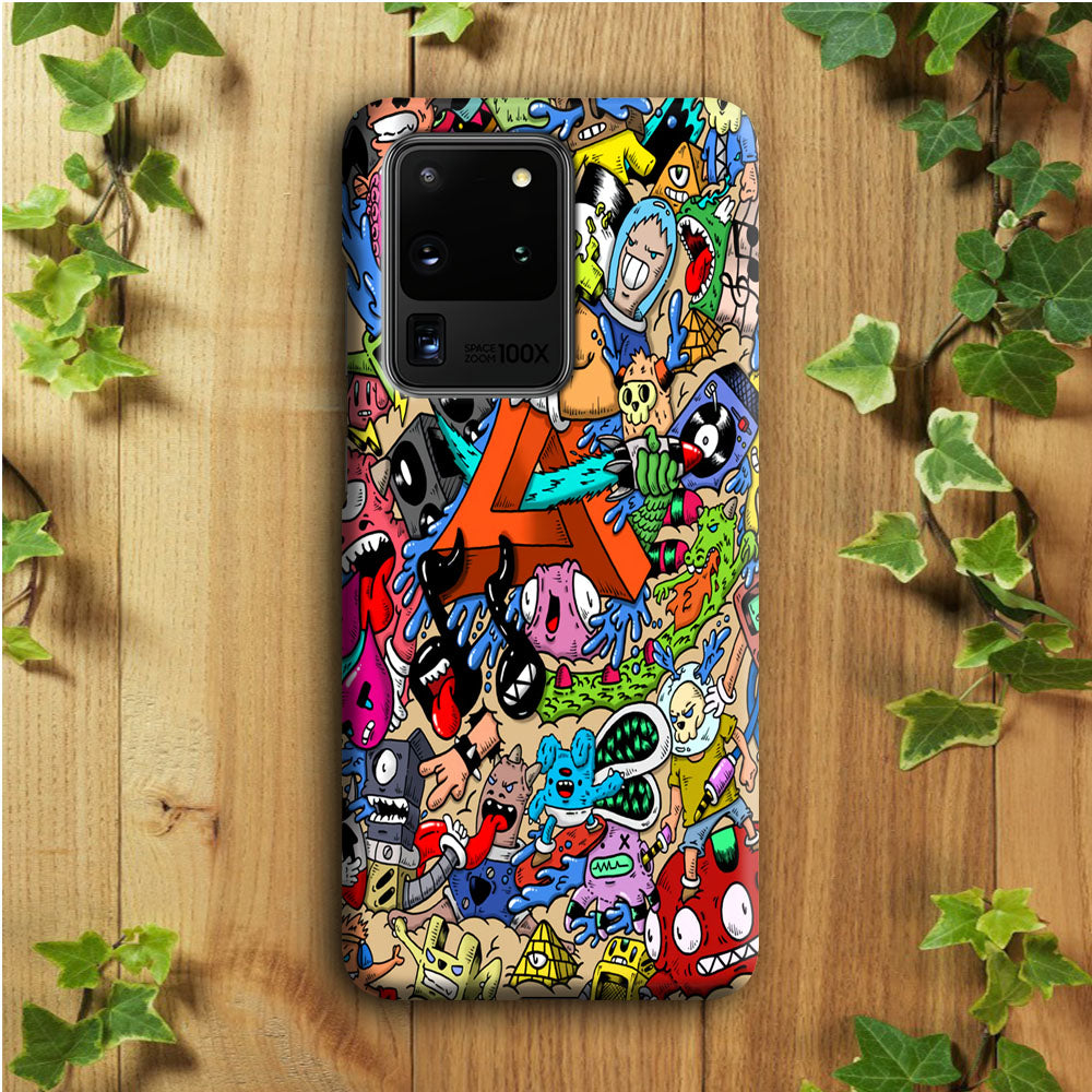 Doodle Art Unique Monsters Samsung Galaxy S20 Ultra Case