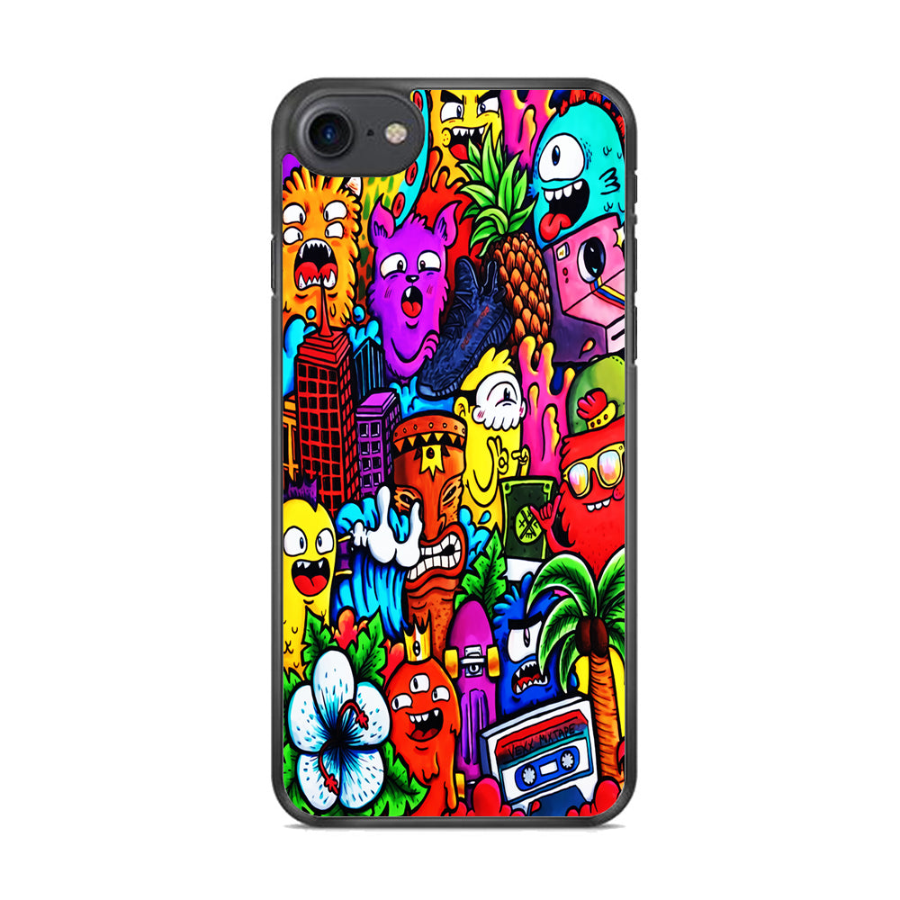 Doodle Cute Monsters iPhone 8 Case