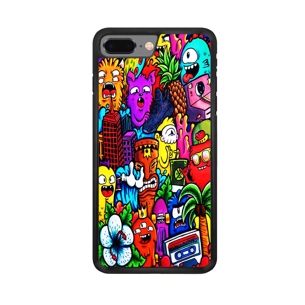 Doodle Cute Monsters iPhone 8 Plus Case