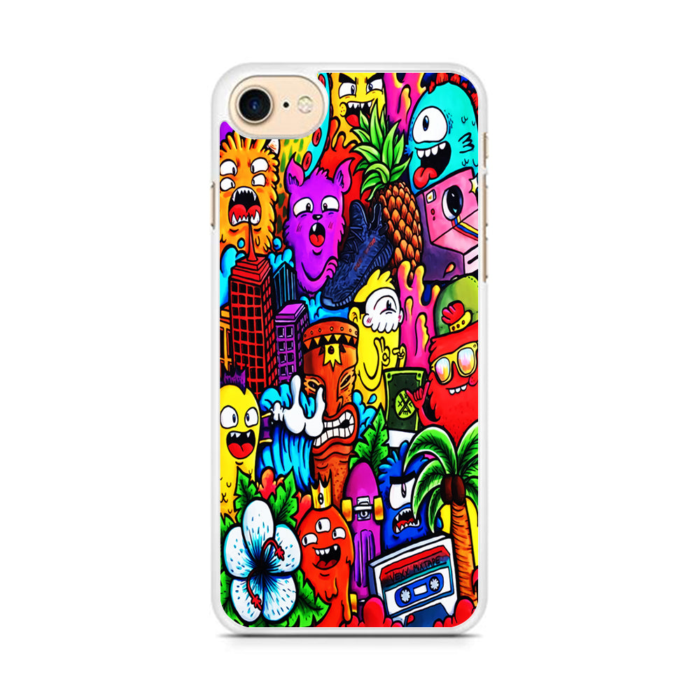 Doodle Cute Monsters iPhone 8 Case