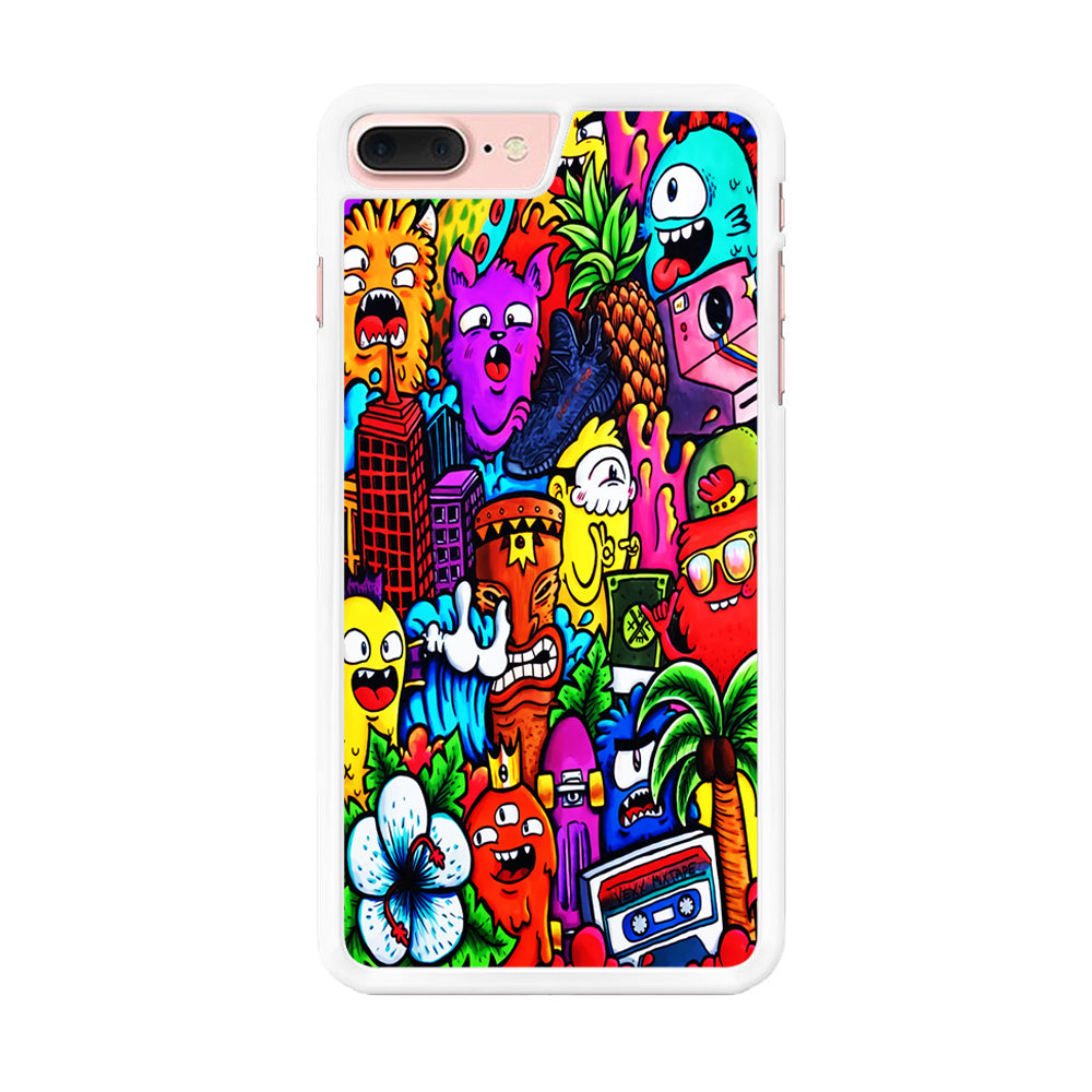 Doodle Cute Monsters iPhone 8 Plus Case