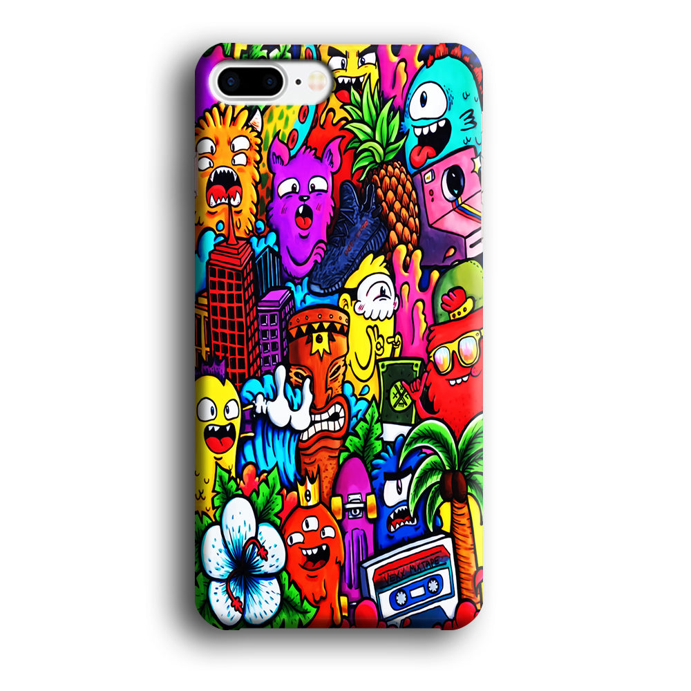 Doodle Cute Monsters iPhone 8 Plus Case