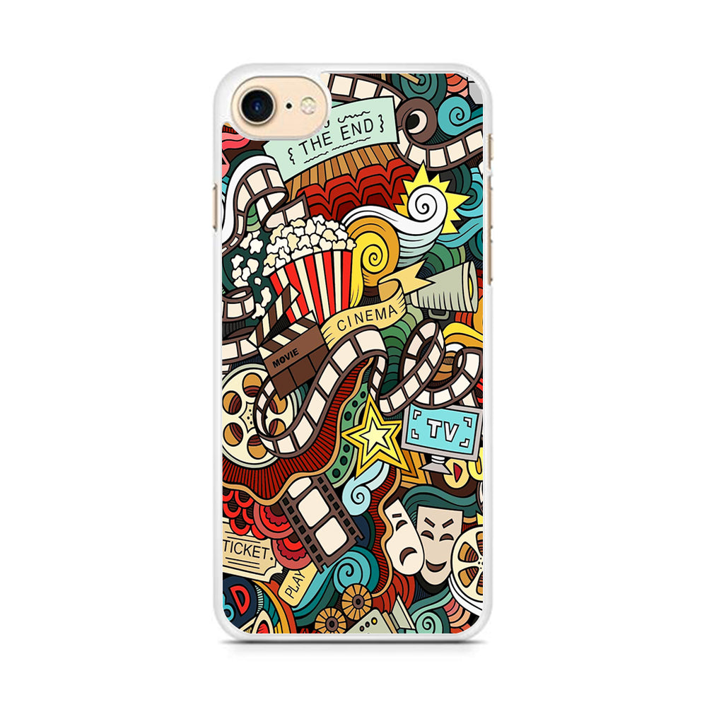 Doodle Movie Cinema iPhone 8 Case