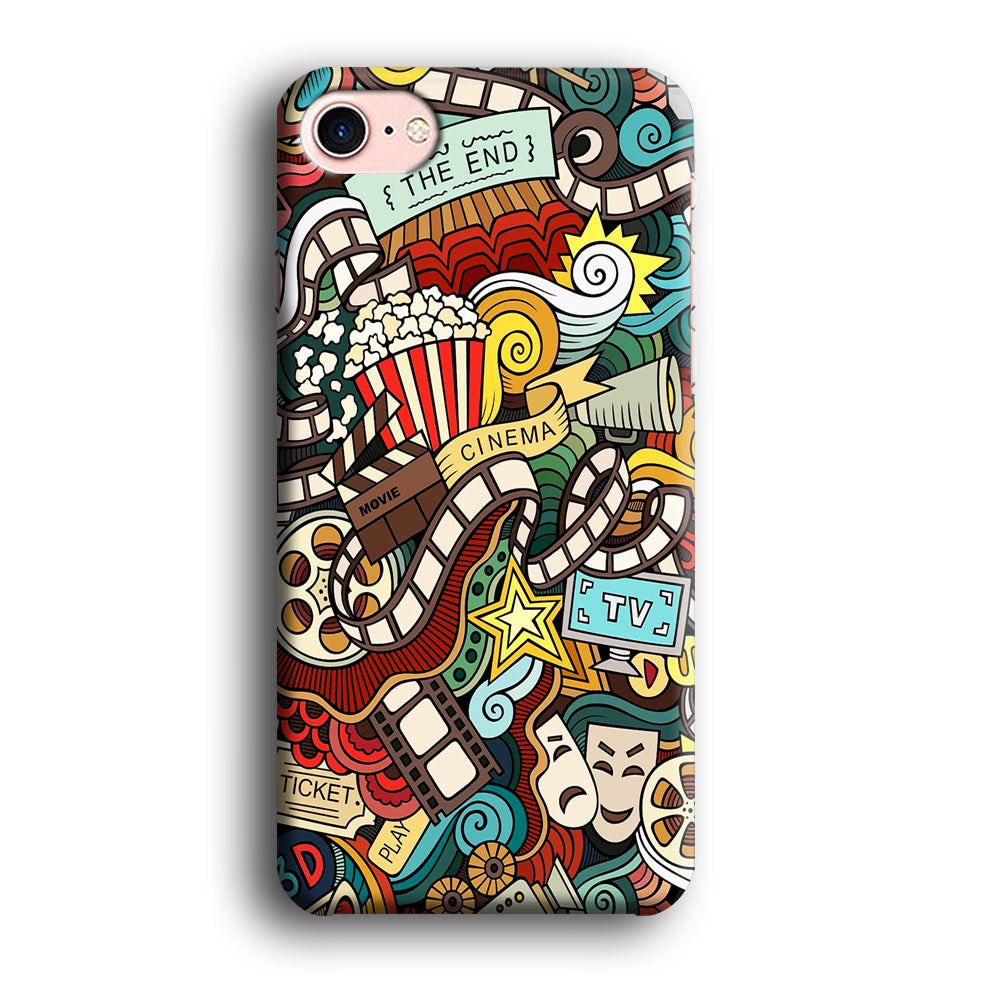 Doodle Movie Cinema iPhone 8 Case