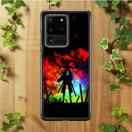 Eren Silhouette Shingeki No Kyojin Samsung Galaxy S20 Ultra Case