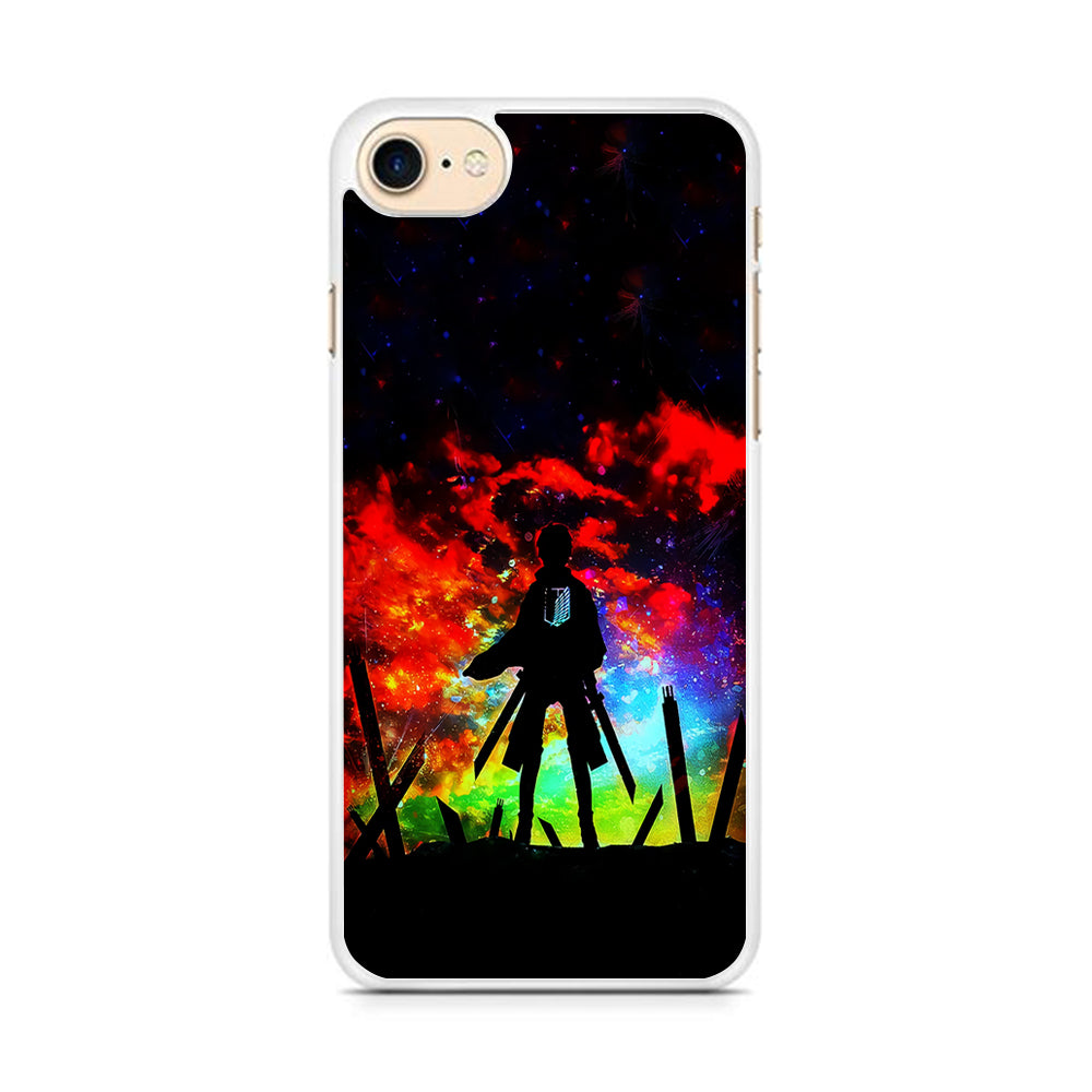 Eren Silhouette Shingeki No Kyojin iPhone 8 Case