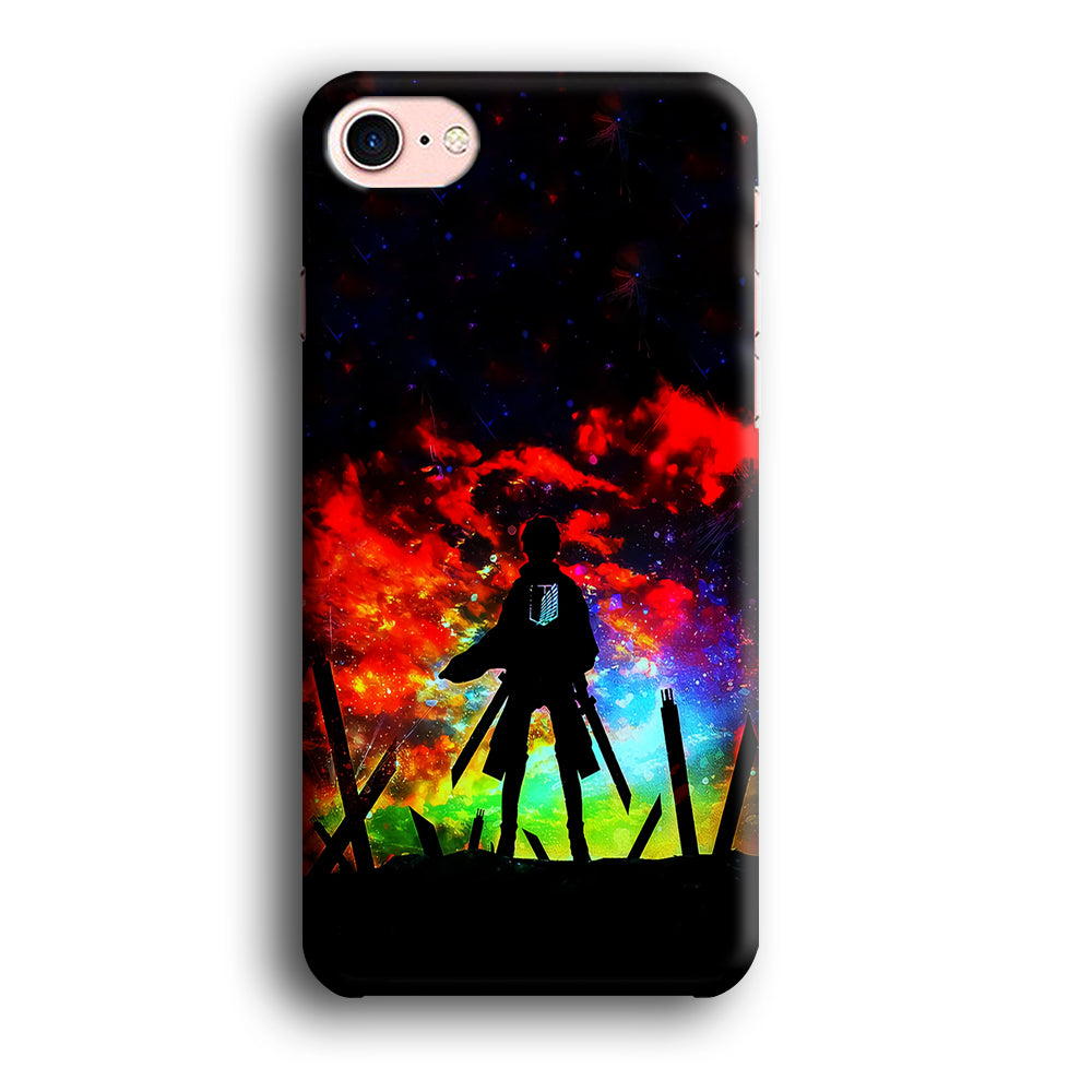 Eren Silhouette Shingeki No Kyojin iPhone SE 2020 Case