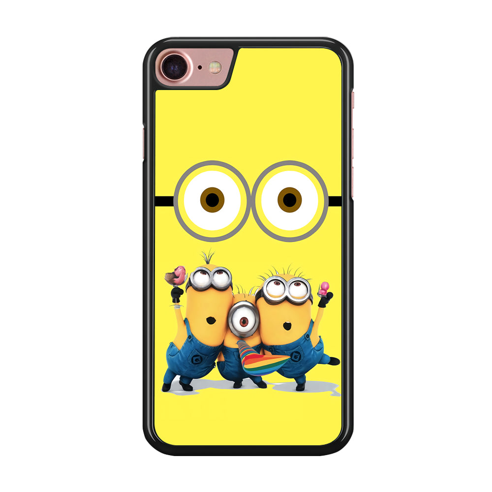 Eyes and Three Minions iPhone 8 Case