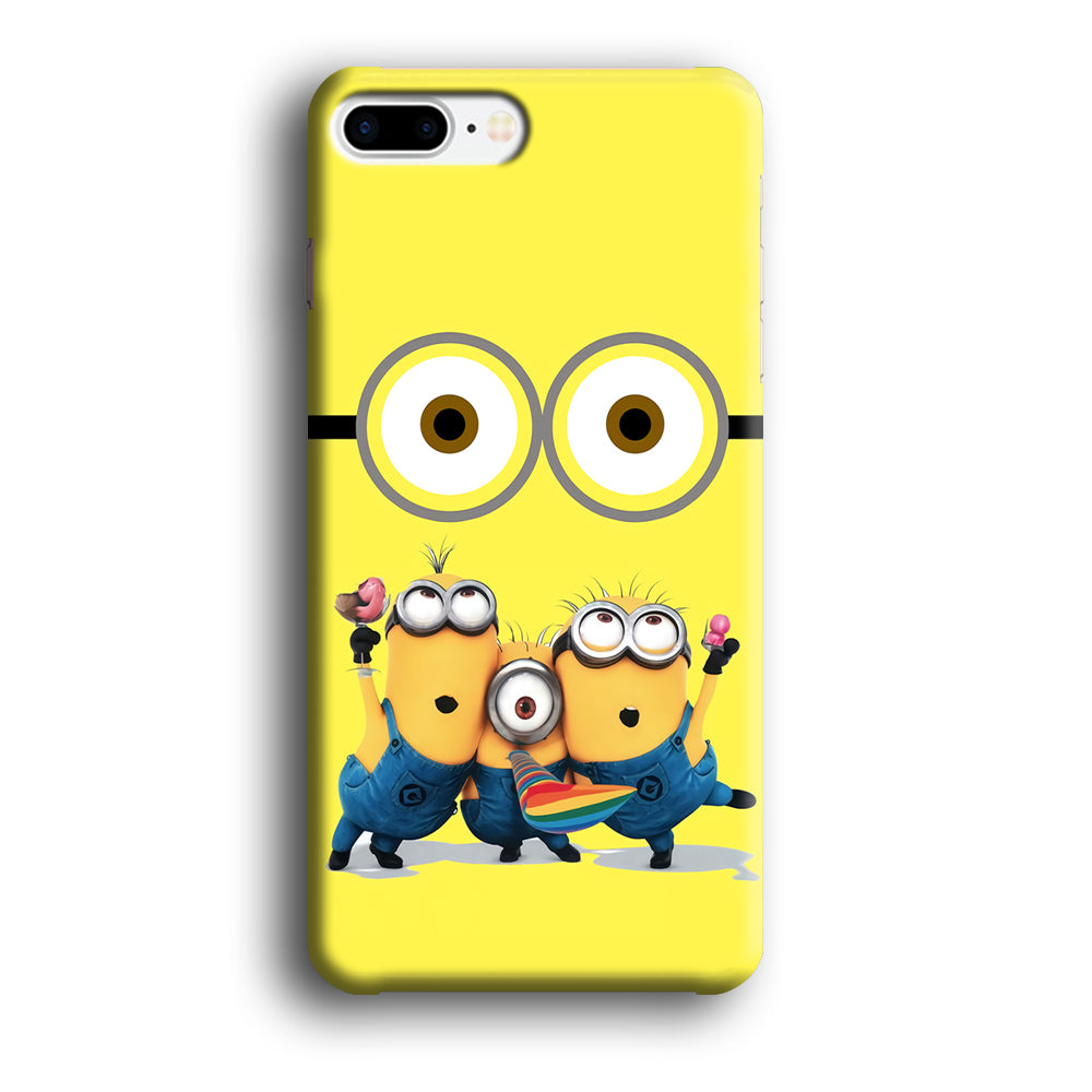 Eyes and Three Minions iPhone 8 Plus Case