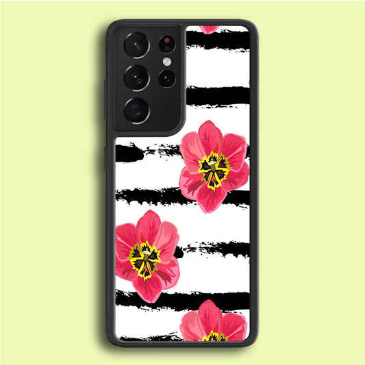 Flower Painting Streak Samsung Galaxy S21 Ultra Case