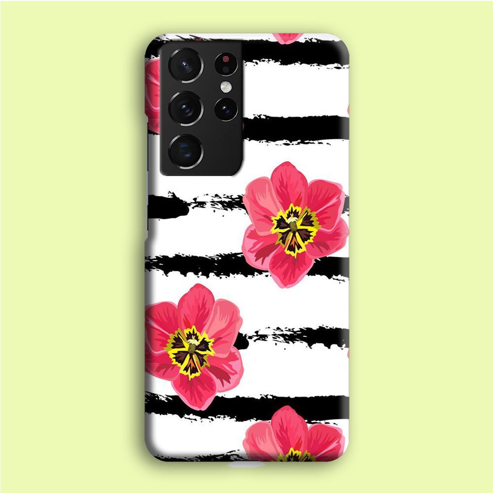 Flower Painting Streak Samsung Galaxy S21 Ultra Case