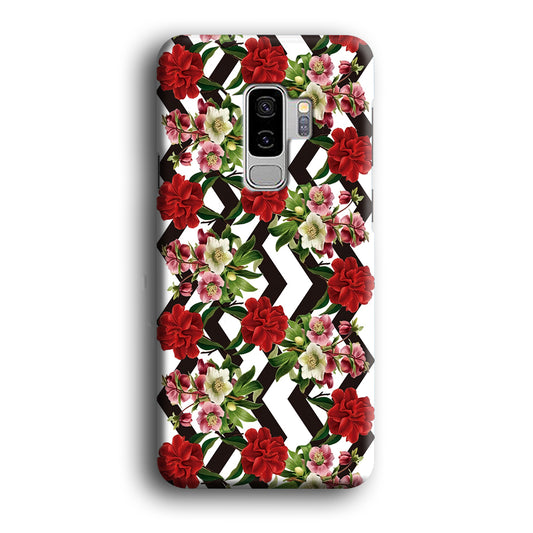 Flowers Zigzag Stripe Samsung Galaxy S9 Plus Case