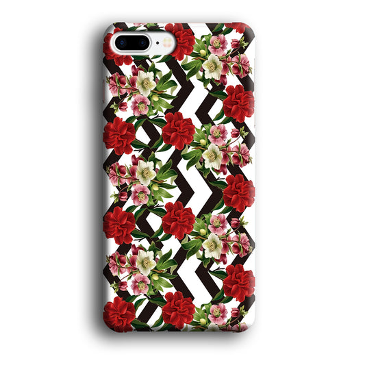 Flowers Zigzag Stripe iPhone 8 Plus Case