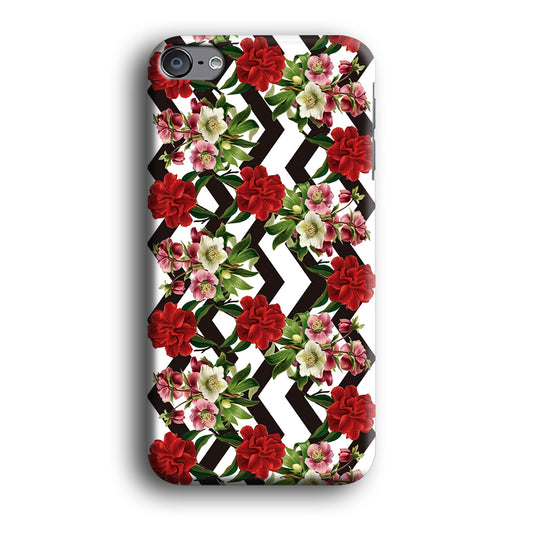 Flowers Zigzag Stripe iPod Touch 6 Case