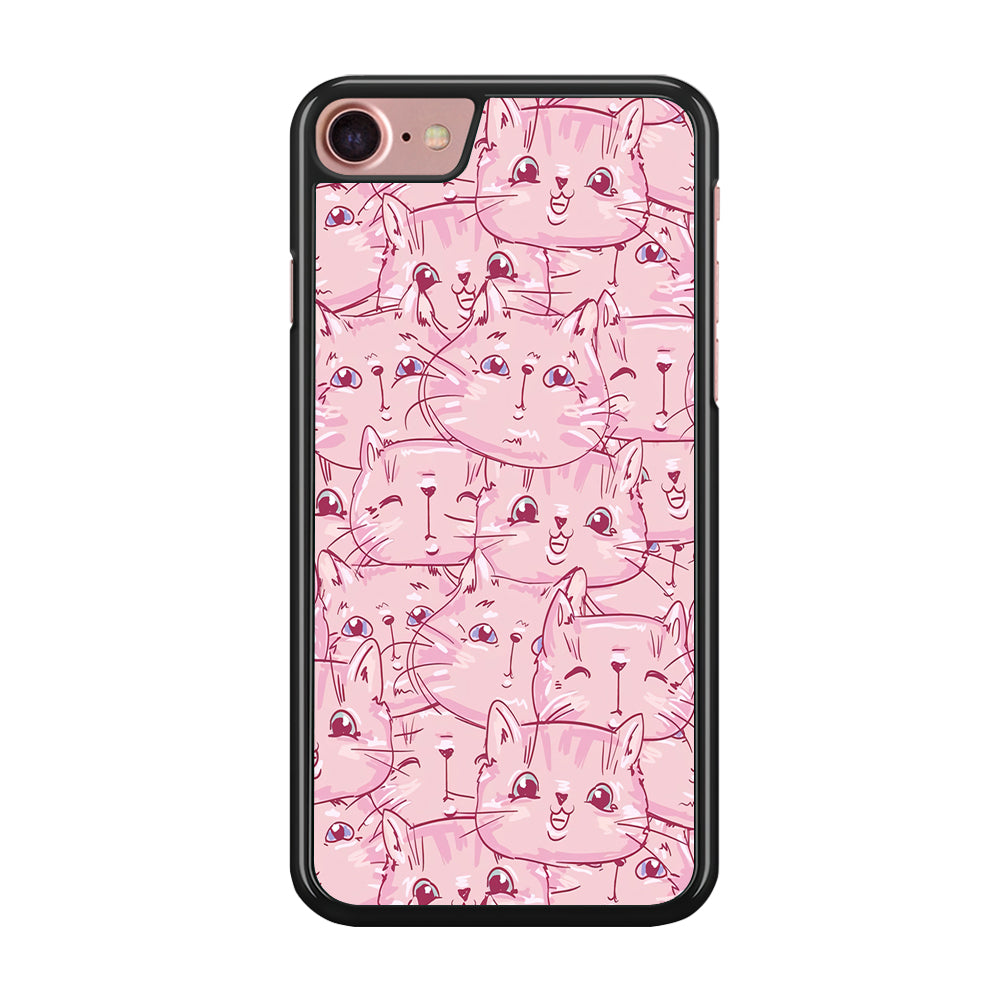 Girly Cute Face Cat iPhone 8 Case