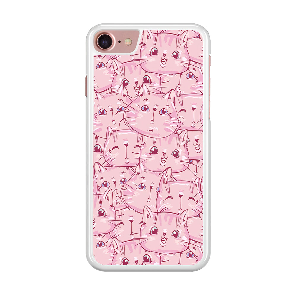 Girly Cute Face Cat iPhone 8 Case