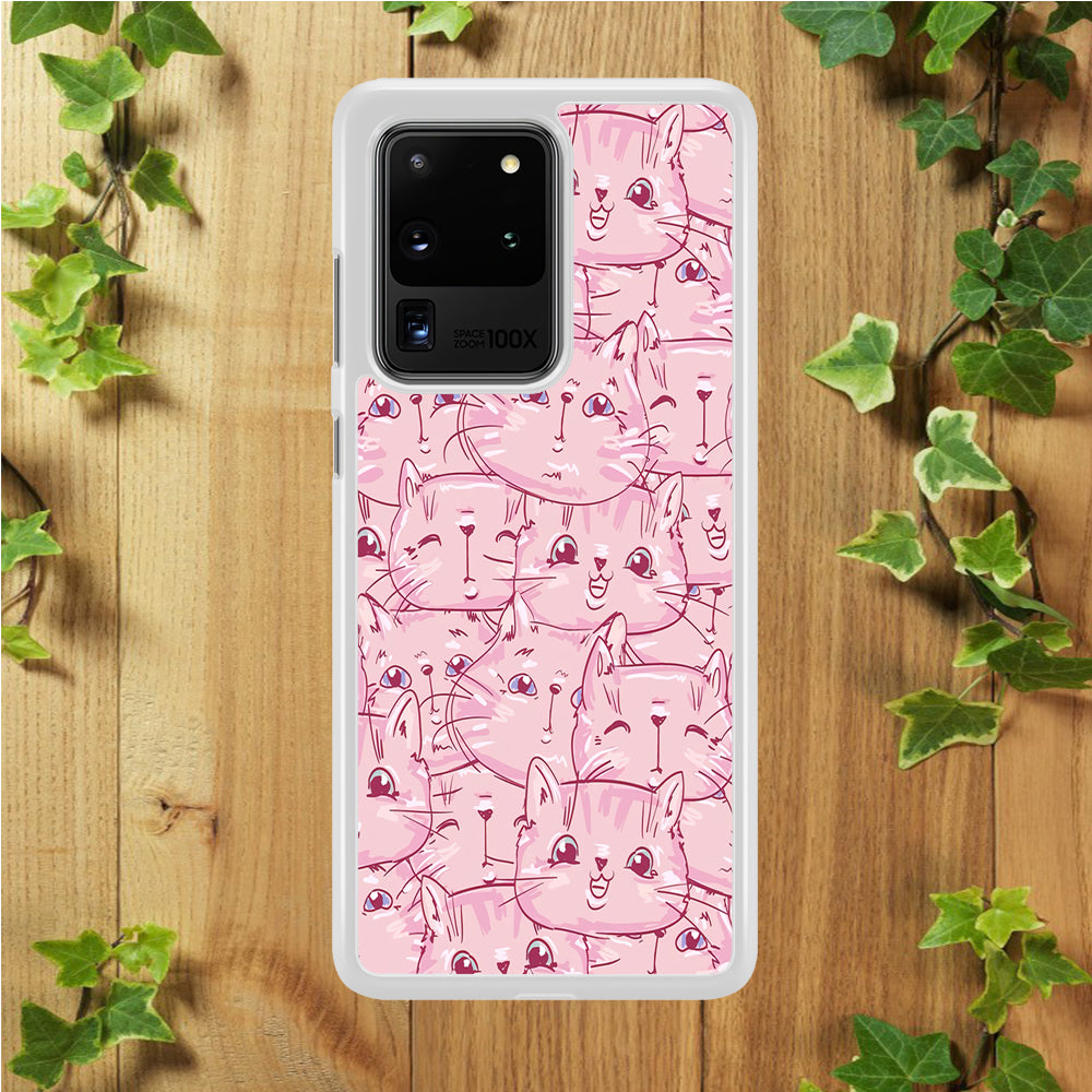 Girly Cute Face Cat Samsung Galaxy S20 Ultra Case