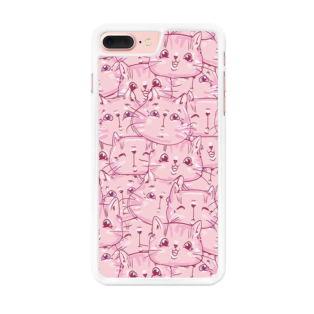 Girly Cute Face Cat iPhone 8 Plus Case