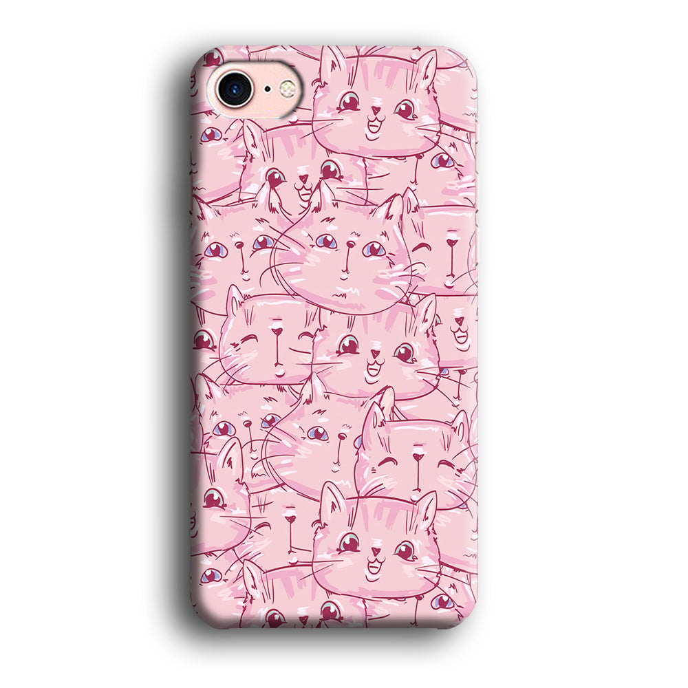 Girly Cute Face Cat iPhone 8 Case