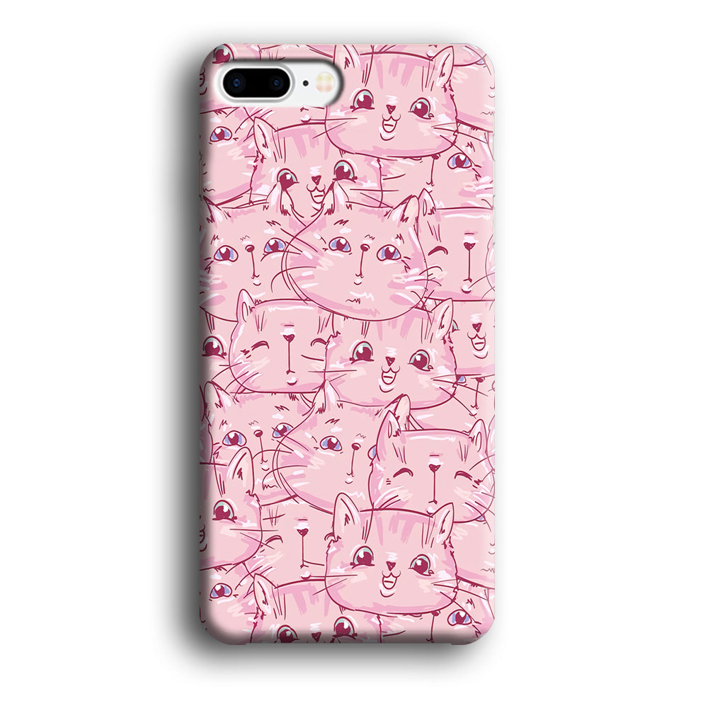 Girly Cute Face Cat iPhone 8 Plus Case