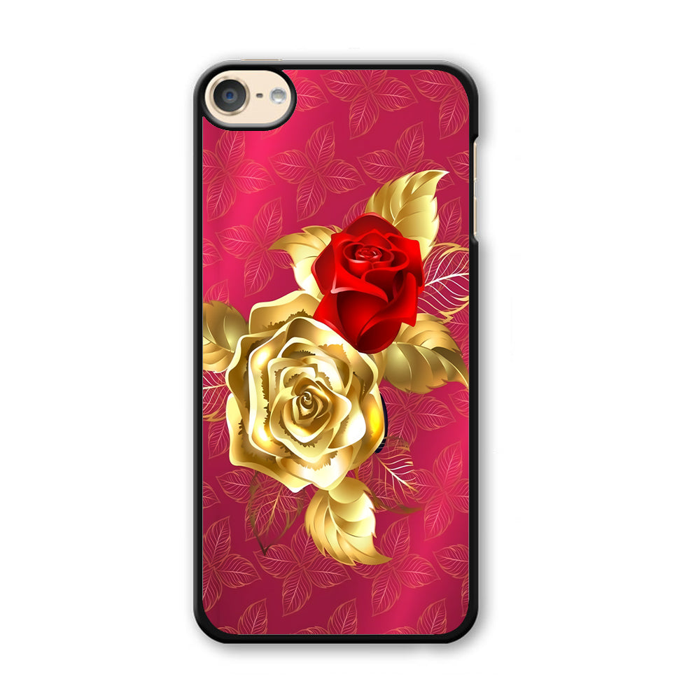 Girly Golden and Red Roses iPod Touch 6 Case