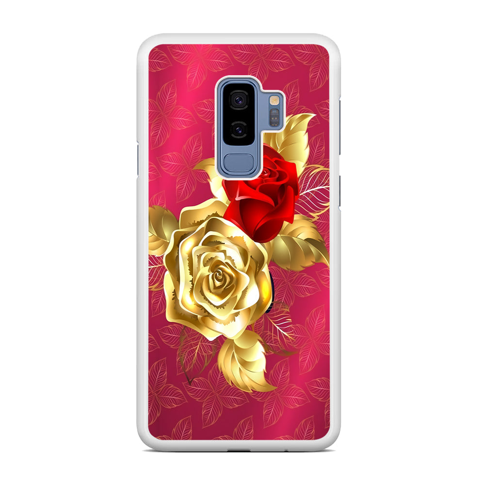 Girly Golden and Red Roses Samsung Galaxy S9 Plus Case