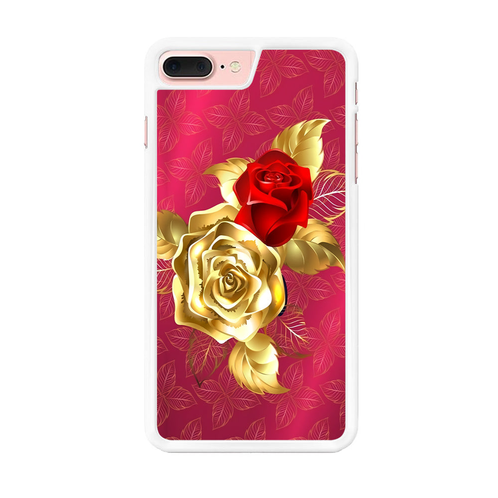 Girly Golden and Red Roses iPhone 8 Plus Case