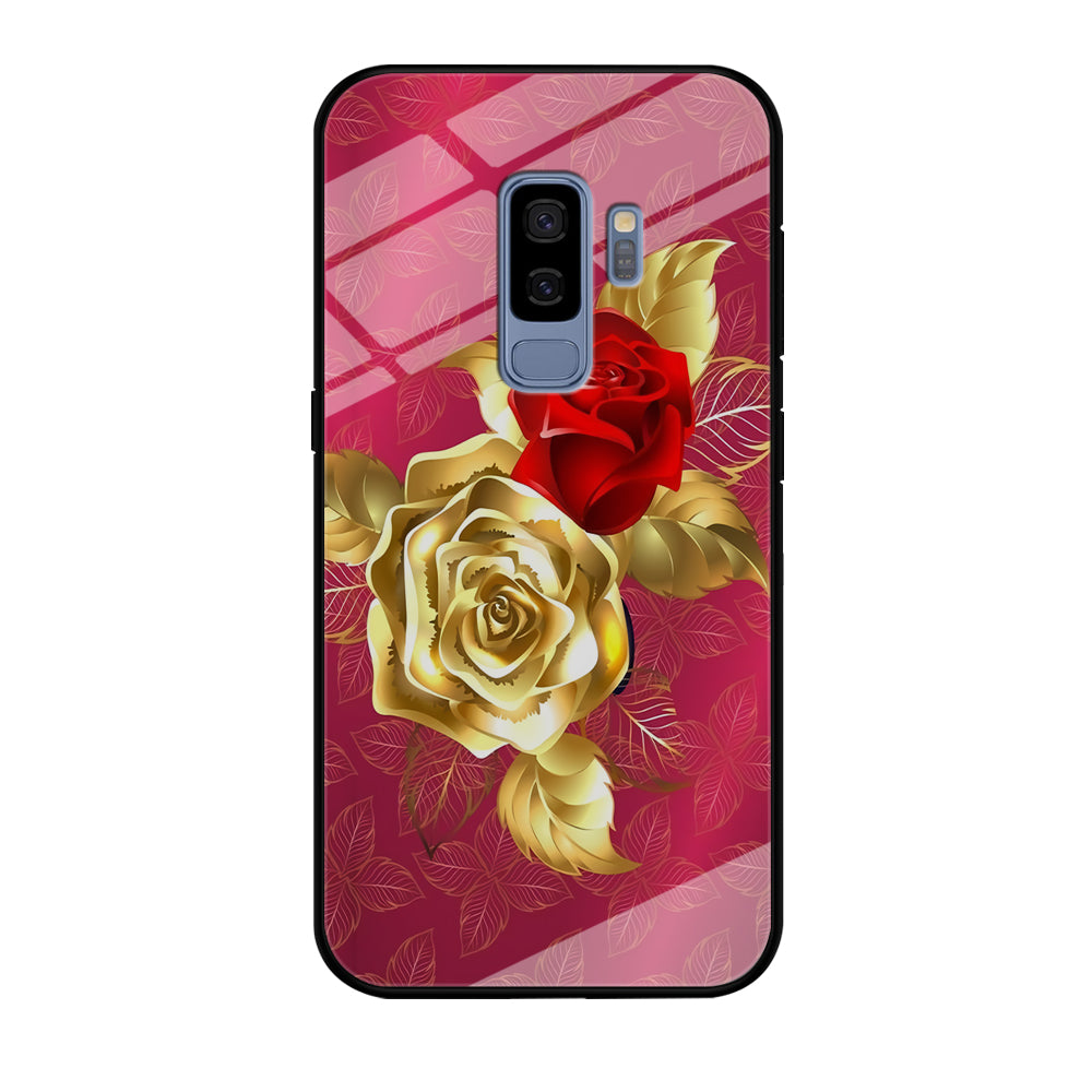 Girly Golden and Red Roses Samsung Galaxy S9 Plus Case