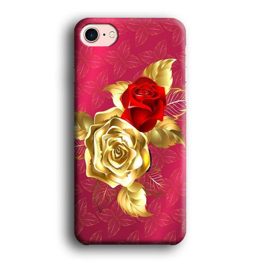 Girly Golden and Red Roses iPhone 8 Case