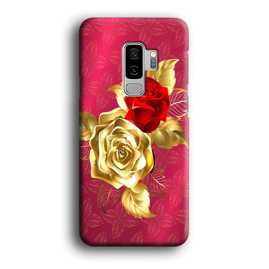 Girly Golden and Red Roses Samsung Galaxy S9 Plus Case