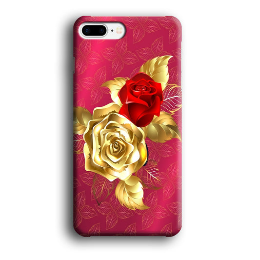 Girly Golden and Red Roses iPhone 8 Plus Case