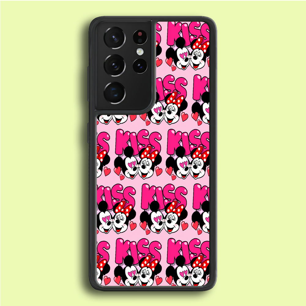 Girly Kiss Mickey Mouse Couple Samsung Galaxy S21 Ultra Case