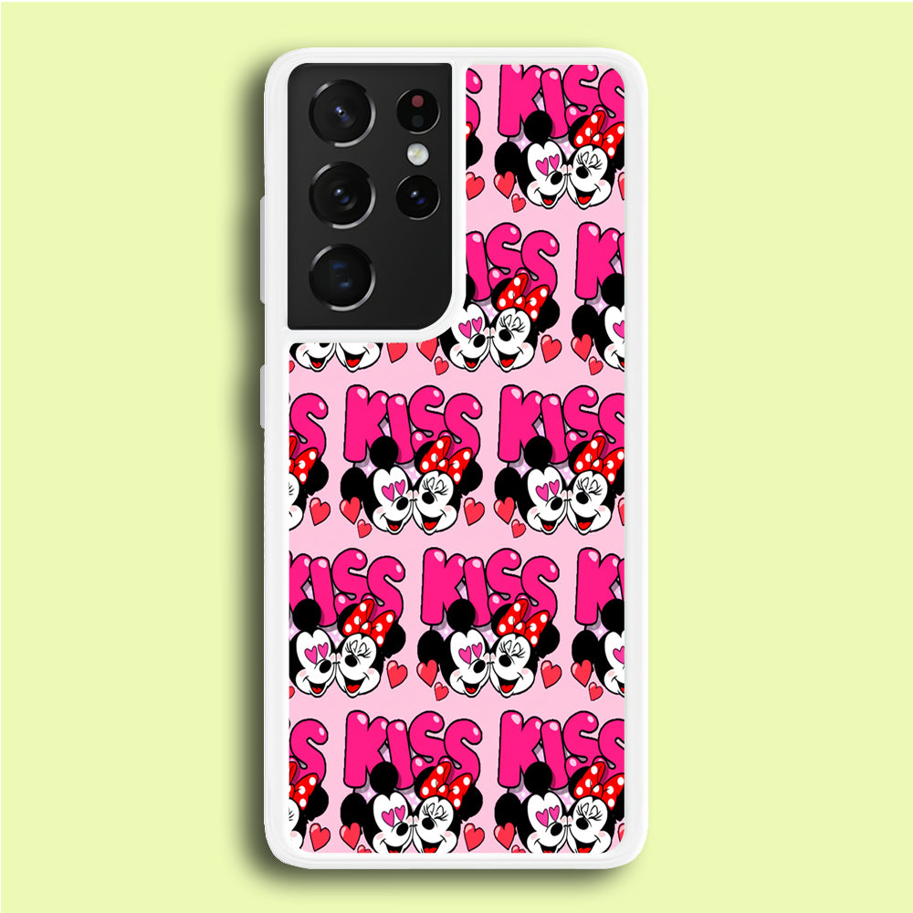 Girly Kiss Mickey Mouse Couple Samsung Galaxy S21 Ultra Case