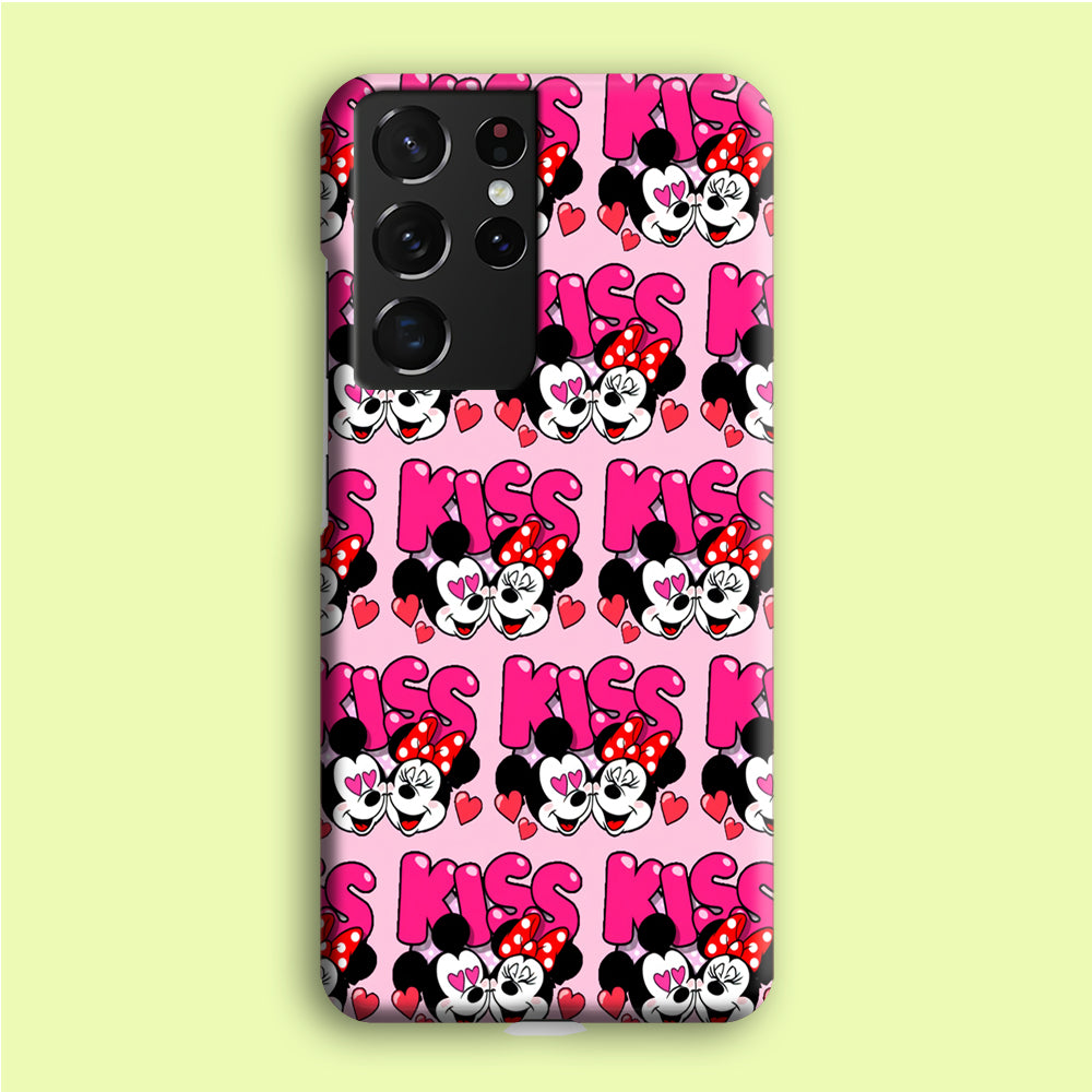 Girly Kiss Mickey Mouse Couple Samsung Galaxy S21 Ultra Case