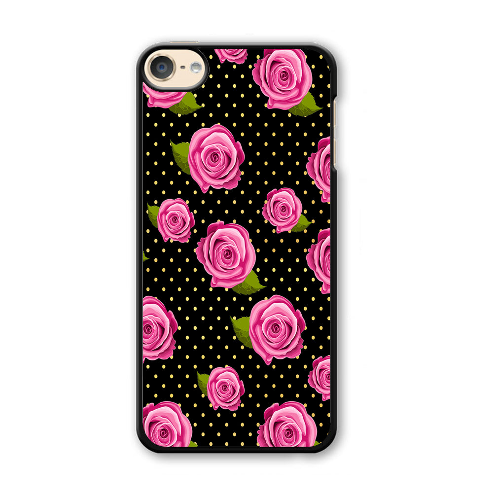 Girly Pink Rose Polka iPod Touch 6 Case