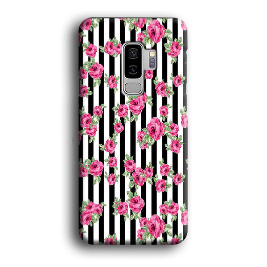 Girly Pink Rose Strip Samsung Galaxy S9 Plus Case