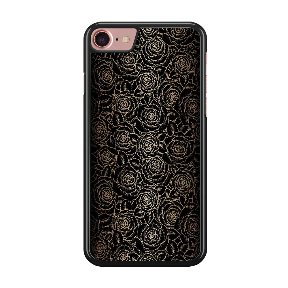 Gold Rose in The Dark iPhone 8 Case