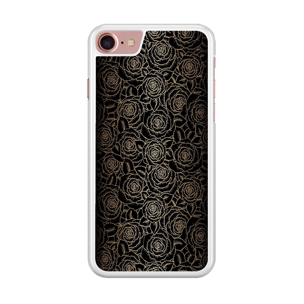 Gold Rose in The Dark iPhone 8 Case